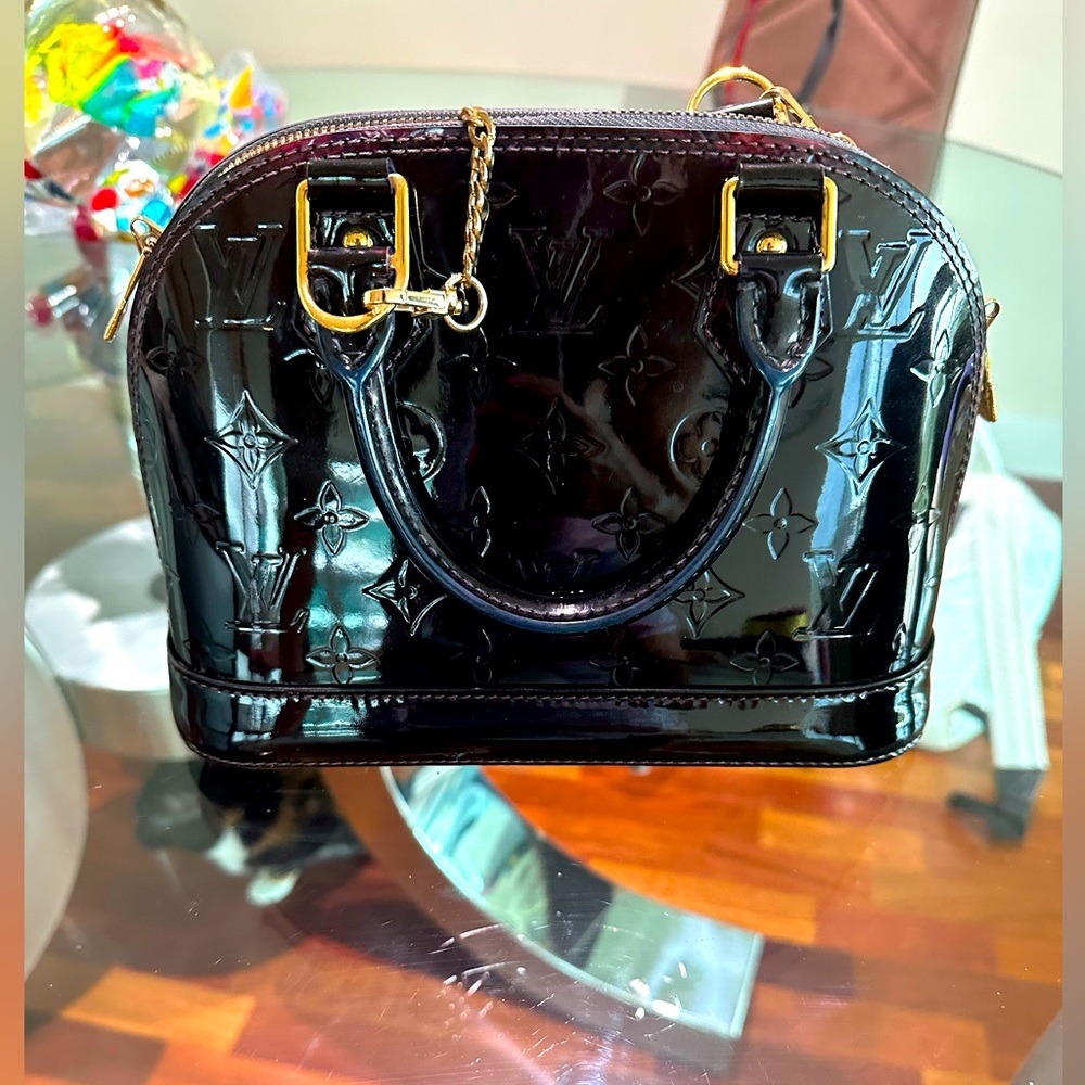 Dark purple LV Alma BB bag